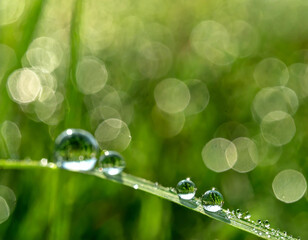 풀잎물방울배경