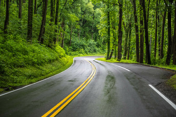 A long way down the road going to Great Smokey Mountains NP, Tennessee