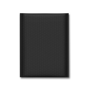 Poly bubble black mailer padded envelope shipping bag mockup. Vector illustration isolated on white background. Ready for your design. EPS10.	