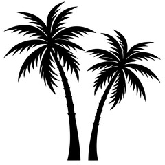  Coconut Tree Silhouette Vector Illustration Tropical Design for Creative Projects.