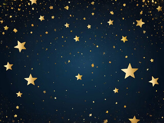 Naklejka premium abstract childish Magic stars overlay. Gold stars randomly Miraculous starry night on dark blue background