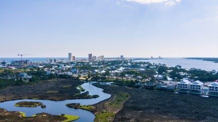 Fototapeta premium Aerial view of Gulf Shores, Alabama