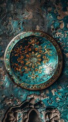 Ornate Islamic Ceramic Plate with Luxurious Detail