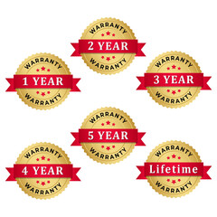 Set Premium Warranty Logo PNG Transparent Background Editable