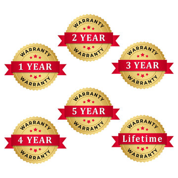 Set Premium Warranty Logo PNG Transparent Background Editable