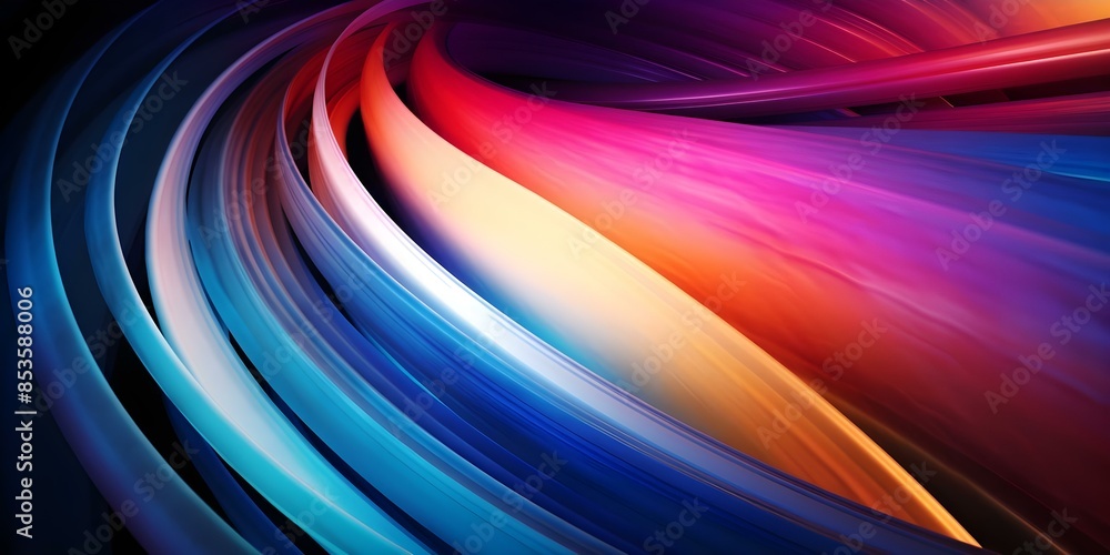 Poster the intersection of vivid lines and colors a singular intense focal point. concept abstract art, vib