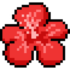Fototapeta premium Pixel art red chaba flower icon 