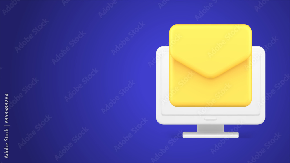 Aufkleber newsletter envelope incoming message chat texting digital electronic mail service 3d icon vector