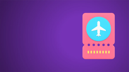 Obraz premium Airplane plane travel coupon passenger pass ticket departure arriving information 3d icon vector
