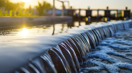A pipe is dripping water into a body of water