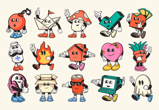 Retro Character Design Set