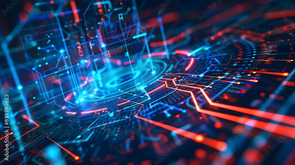 Aufkleber data and internet topics abstract tech background