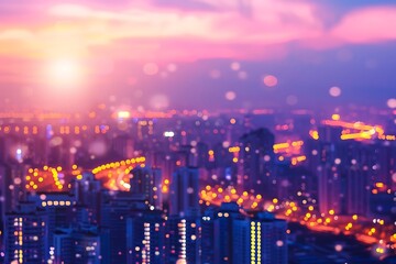 Obraz premium A blurry city lights at night blurred background