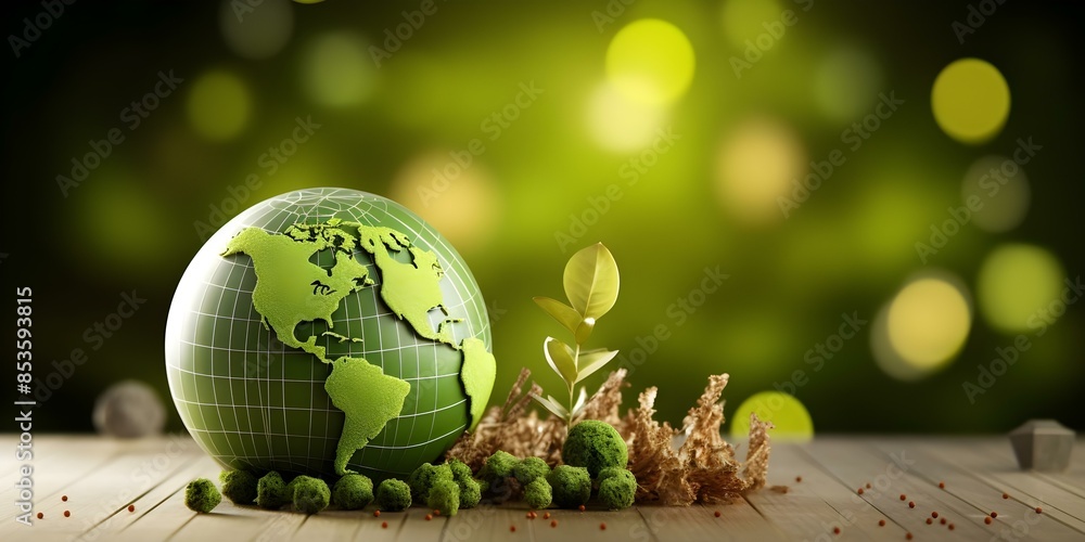 Poster creating a visually appealing graph for an eco-friendly business showcasing sustainability data and 