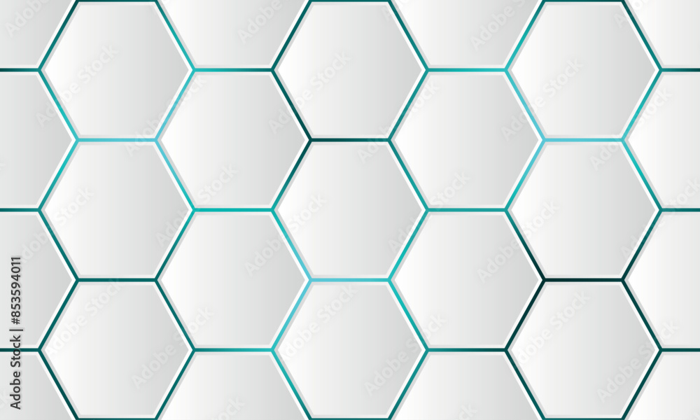 Wall mural hexagon seamless pattern. abstract hexagonal technology background.