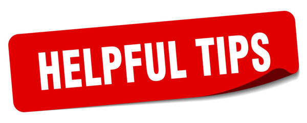 helpful tips sticker. helpful tips label