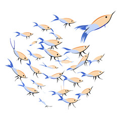 Fototapeta premium illustration of a krill, a small, shrimp-like crustacean that is a crucial food source for many marine animals