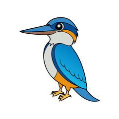 Obraz premium An elegant kingfisher bird with blue and white feathers perched gracefully.