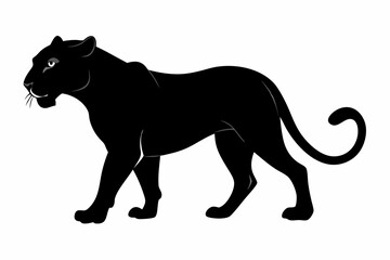 Obraz premium Jaguar silhouette vector illustration 
