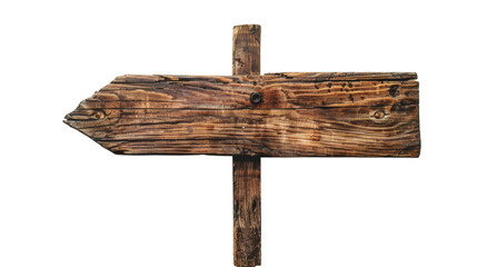 Fototapeta premium Wooden direction sign on white background