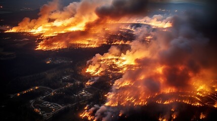 Naklejka premium fire in the forest