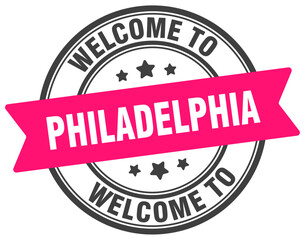 Obraz premium Welcome to Philadelphia stamp. Philadelphia round sign
