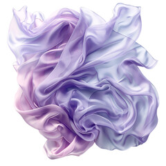 Fototapeta premium Organza fabric in flight, realistic, sheer texture, isolated on white background transparent background