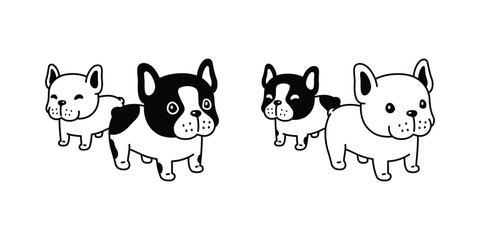 dog vector french bulldog icon cartoon character puppy pet doodle illustration clip art symbol isolated design