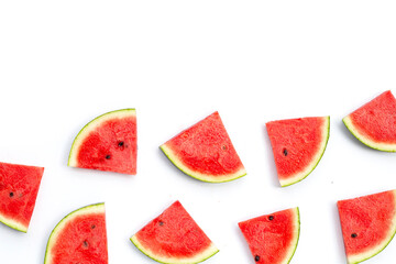 Fresh watermelon on white background.