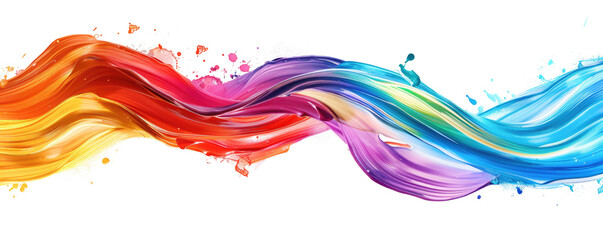 color gradient brush stroke isolated on white or transparent png