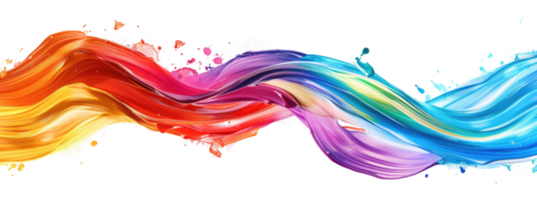 color gradient brush stroke isolated on white or transparent png