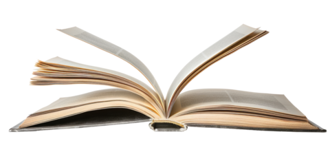 open book on white background