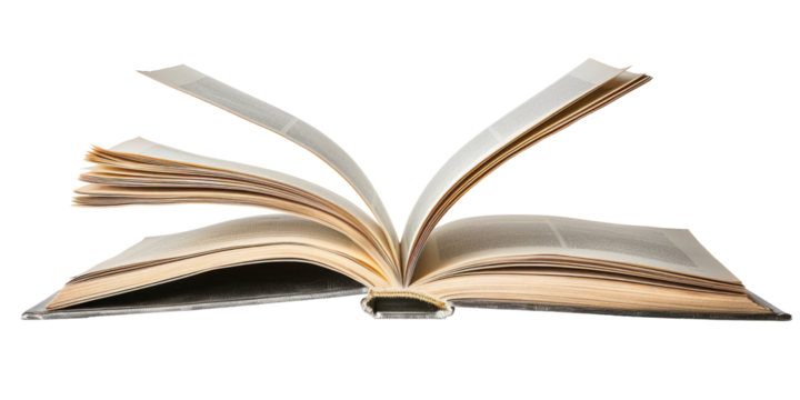 open book on white background