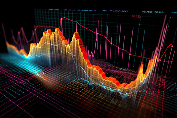 Naklejka premium Generative ai on theme of beautiful surface business graph for design natural abstract background