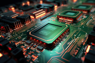 Fototapeta premium Generative ai on theme of beautiful surface microchip for design natural abstract background
