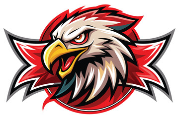 eagle head mascot logo with cartoon style