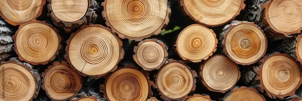 Poster cross-section of tree trunks