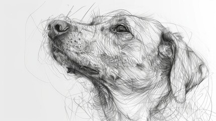 Hand-Drawn Sketch of a Labrador Retriever Portrait