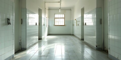 Obraz premium Decrepit Restrooms Capturing Detailed Dirt, Mold, and Decay. Concept Abandoned Restrooms, Urban Exploration, Grunge Aesthetics, Decay Photography, Atmospheric Spaces