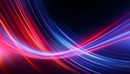 Abstract futuristic background. red, Blue and pink motion blur lines set against a black
