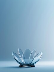 Fototapeta premium Glass lotus flower on a blue background.