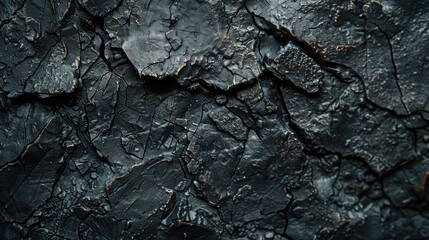 Fototapeta premium A close-up shot of a small piece of black paint with texture and surface details