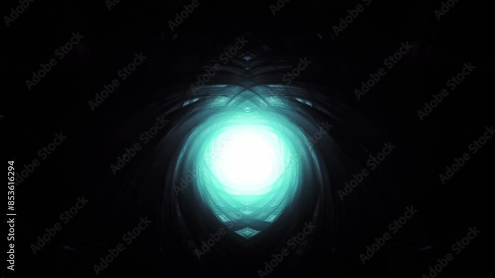 Poster seamless kaleidoscope loop wormhole visuals. abstract
