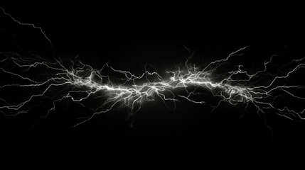 illustration lightning flashes on dark background