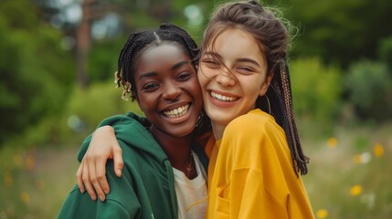 The Joyful Embrace of Friends