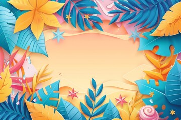 Fototapeta premium Summer Background illustration created with Generative AI