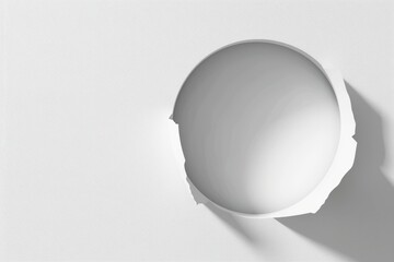 A white cylindrical object with a circular hole in its center