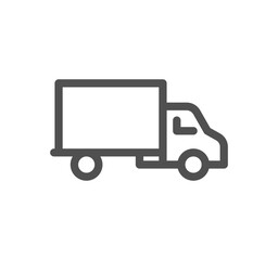 Truck delivery related icon outline and linear vector.
