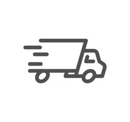 Truck delivery related icon outline and linear vector.
