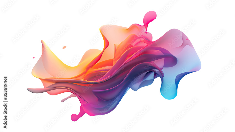 Poster abstract shape gradient elements on a transparent background